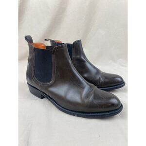 Frye Dorado Slip on Chelsea Ankle Boots Full Grain Leather Deep Brown 1 in Heel